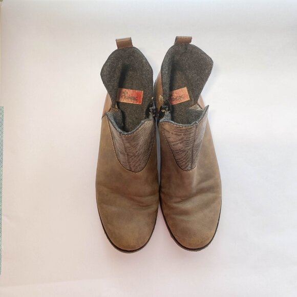 Rieker Ankle Booties Womens US 9 EU 40 Leather Wool Lined Side Zip - Picture 5 of 5